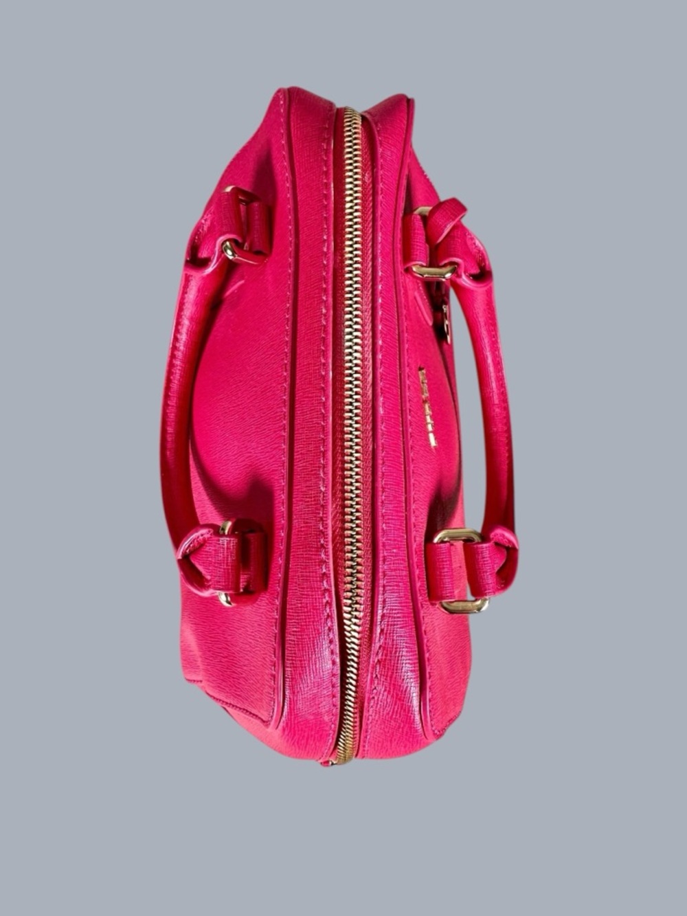Furla Elena Saffiano Leather Satchel Bag in Fuschsia - Picture 7 of 14